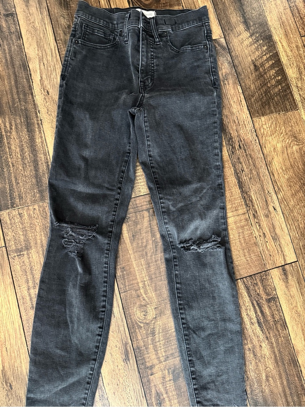 Madewell Black Ripped Skinny Jeans